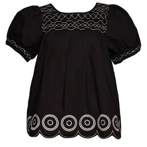 Frances Valentine Whit embroidered top